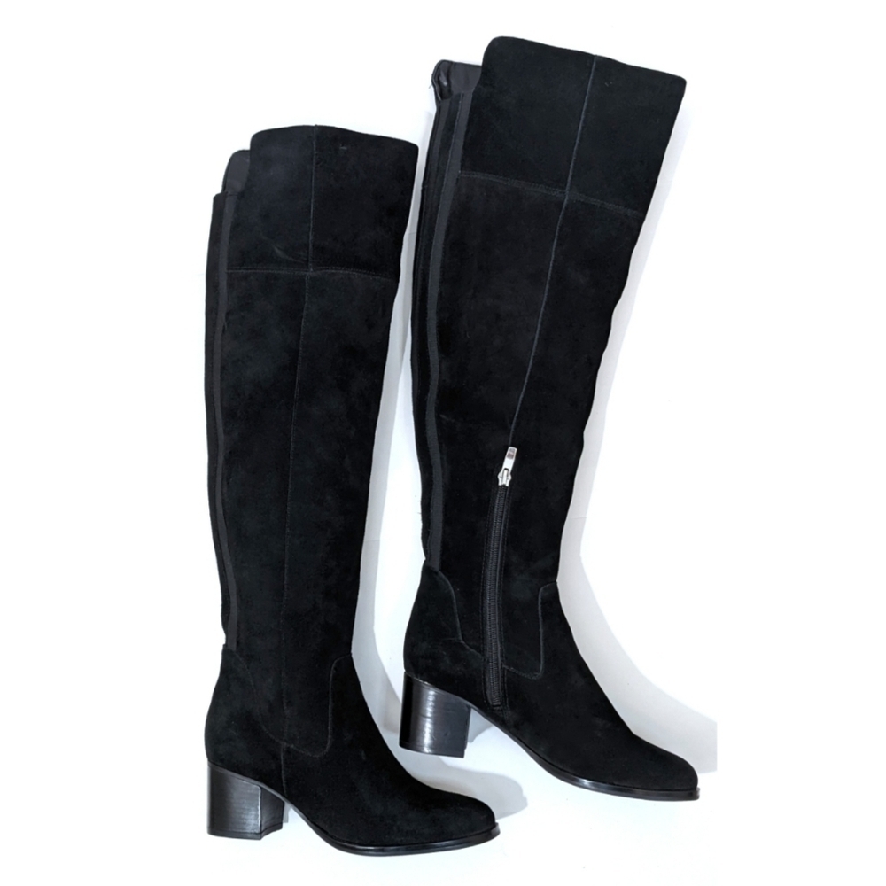 𝅺marc Fisher Over The Knee Black Suede Heel Boots 6.5